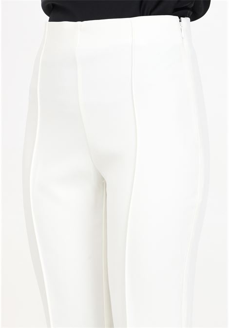 White high-waisted women's trousers with bell-shaped elastic waistband at the bottom ONLY | 15318359Cloud Dancer